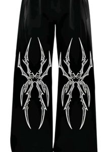 Black Graphic Print Pants