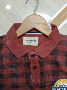 Jack &amp; Jones Checked Polo T-shirt with Applique