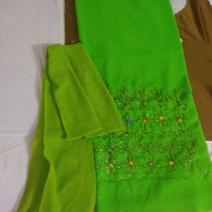 Parrot Green Dress Material