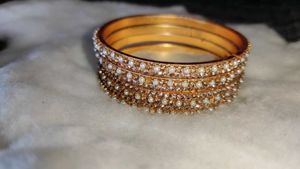 Pearl Stone Gold coated Bangles