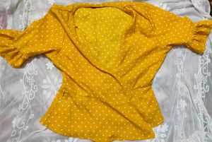 Polka Dot Harpa Wrap Top