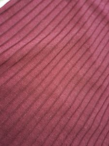 Wine Red Ribbed Collared Top