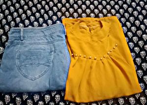 Cute Balloon Top & Jeans Bundle