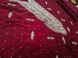 Maroon Embellished material