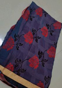 Elegant Purple &amp; Red Saree
