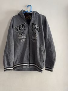 Gray "New York" Zip-Up Hoodie
