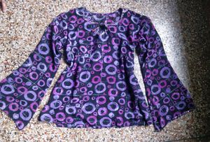 Vintage Purple Circle Print Blouse💗