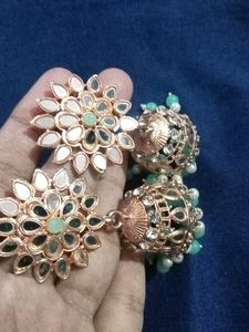 Mirror Jhumka Earrings
