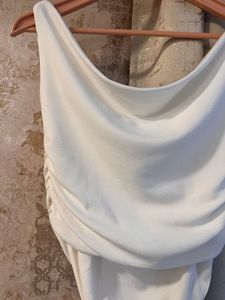 Uptownie White Off Shoulder Tank Top, Bust-34