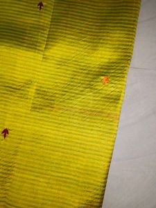 Yellow Embroidered Pure Silk Saree💛