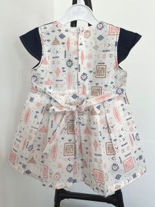 Cute Denim &amp; Tribal Print Baby Dress