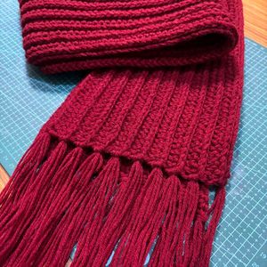 Burgundy Crochet Scarf(mikasa scarf)🧣