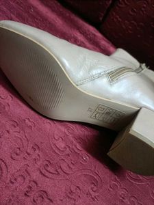 leather Beige Ankle Boots