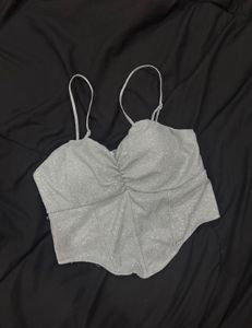 SILVER CORSET TOP