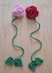 Handmade Crochet Rose Bookmark