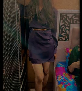 Purple Satin Mini Dress