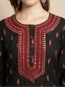 Pistaa Cotton Embroidred A Line