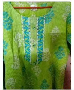 Green Printed Kurta Set
