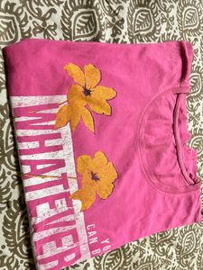 Pink Floral Graphic Tee