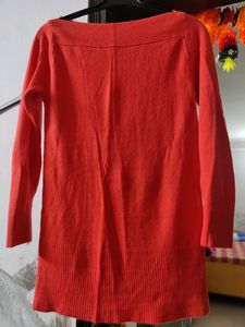 Red Knit Woolen Sweater For Women