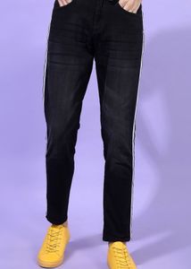 HIGHLANDER original Side Striped Black Jeans