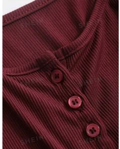 Shein Maroon Korean Top