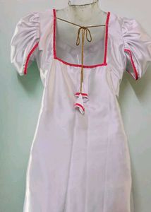 White Satin Dhoti Suit