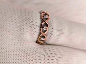 Sterling Silver &amp; Rose Gold &#39;X&#39; Ring