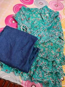 Flared Denim Trouser &amp; New Top