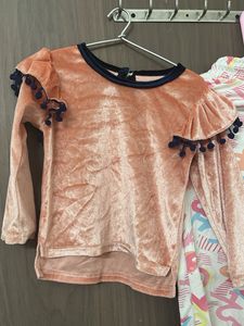 valvet top and cargo set for 3-5 yr old