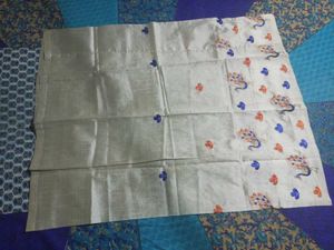 Silk Saree with Peacock Embroidery