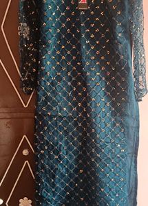 Teal Embellished Kurti