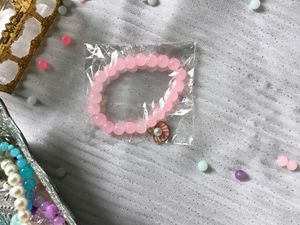 Pink Beaded Bracelet with Shell Charm