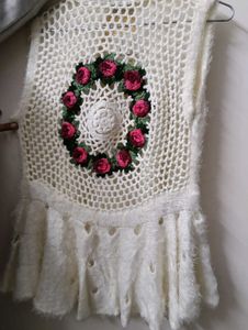 Crochet Cardigan with Floral Detail