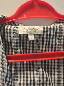 Checked Short Sleeve Blouse