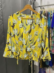 Yellow Floral Print Top