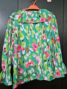 Green Floral printed Top