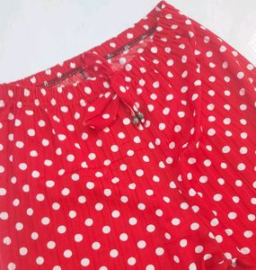 Women Red Polka Dot Palazzo