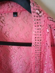 Pink Lace Shrug