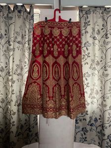Light Weight Semi-stiched Red Lehenga