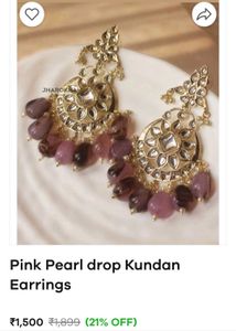 Global Desi Purple Beads Kundan Drop Chanbali