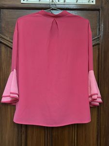 Pink Layered Sleeve Blouse
