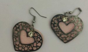 Pink Patterned Knit Cardigan Matching 💖 Earring