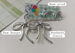 Bow Hoop &amp; Stud Set Of 2 Earrings