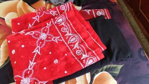 Red And Black Saree❤