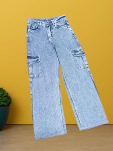 L@25 Size-28 Wide Leg Cargo Jeans