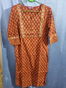Libas Floral Print Cotton Kurta