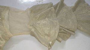 Shimmery Ruffle Sleeve Crop Top