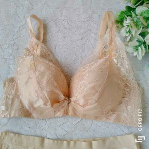 Cream Bra Panty Set