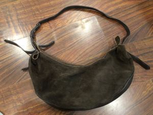 Brown Suede Hobo Bag